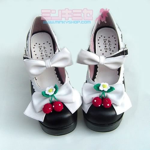 Strawberry Bow Lolita Heels